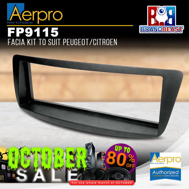 Aerpro FP9115 Single DIN Black Facia Kit Suit Citroen C1/Peugeot 107 2005 - 2014