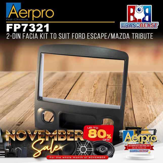 Aerpro FP7321 Double DIN Gunmetal Grey Facia Kit Suit Ford Escape & Mazda Tribute