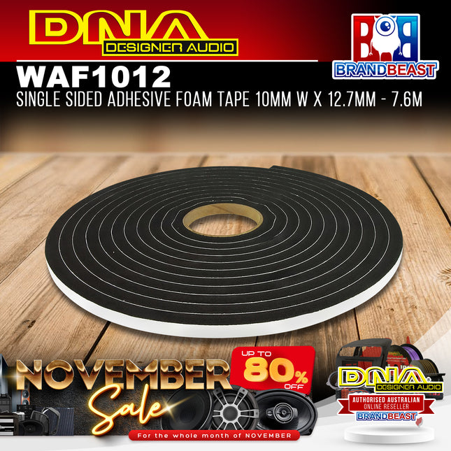 DNA WAF1012 Single Sided Adhesive Foam Tape 10mm W x 12.7mm - 7.6m