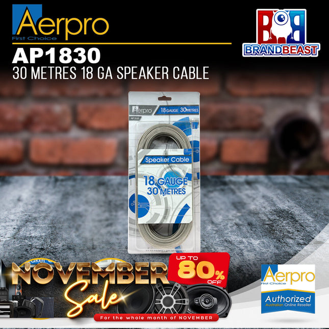 Aerpro AP1830 30m 18 Gauge Speaker Cable