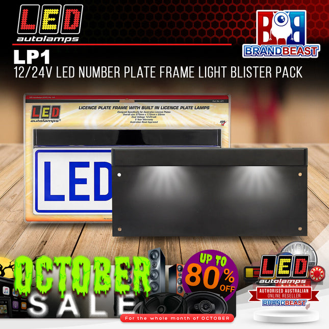 LED Autolamps LP1 12/24V LED Number Plate Frame Light Blister Pack