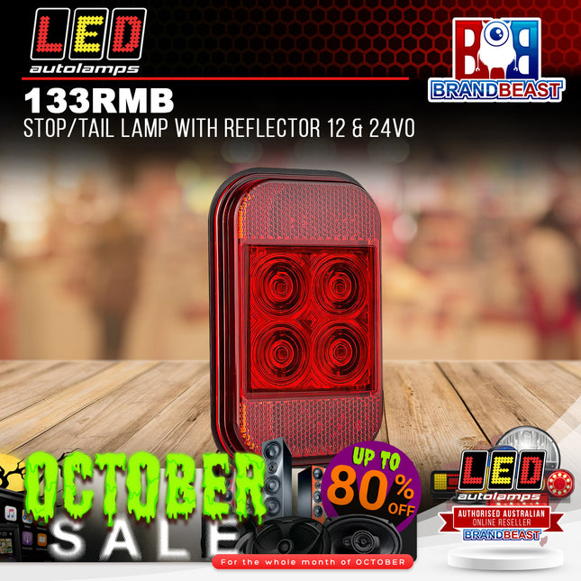 LED Autolamps 133RMB Stop/Tail Lamp With Reflector 12 & 24Vo