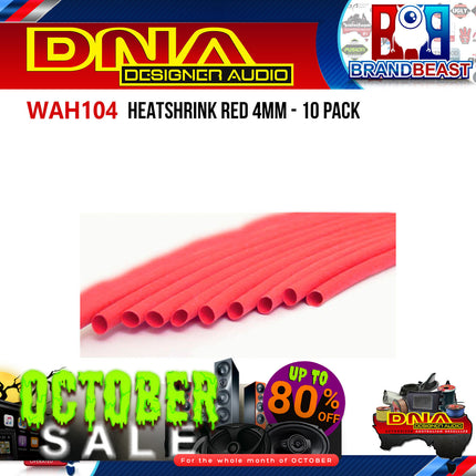 DNA WAH104 4mm Heatshrink Red - 10 Pieces