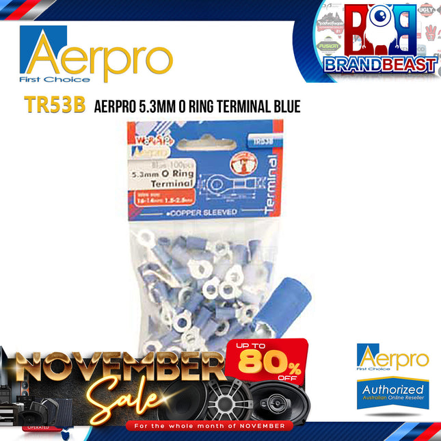 Aerpro TR53B 5.3mm O Ring Terminal Blue
