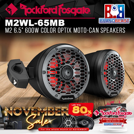 Rockford Fosgate M2WL-65MB M2 6.5" 600W Color Optix Moto-Can Speakers