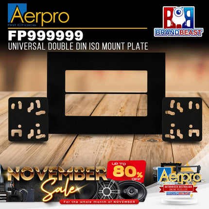 Aerpro FP999999 Universal Double DIN ISO Mounting Plate Kit - Black