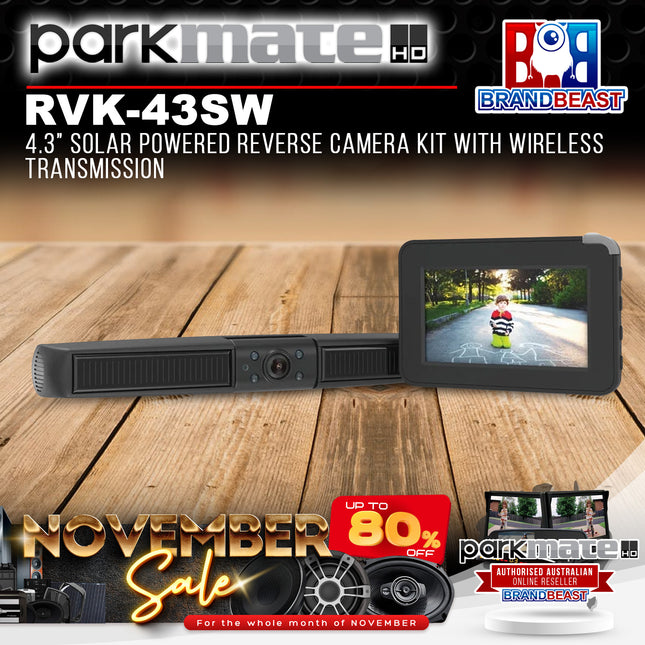 Parkmate RVK-43SW 4.3" Solar Powered Reverse Camera Kit w/ Wireless Transmission