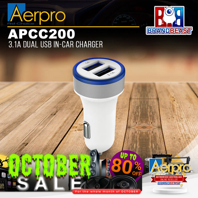 Aerpro APCC200 3.1A Dual USB In-Car Charger