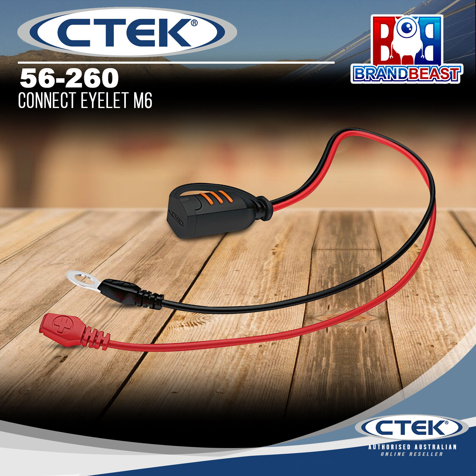 CTEK MXS 5.0 Battery Charger Accessory - Direct Connector Adapter with M6  6.4 mm Terminal Eyelets