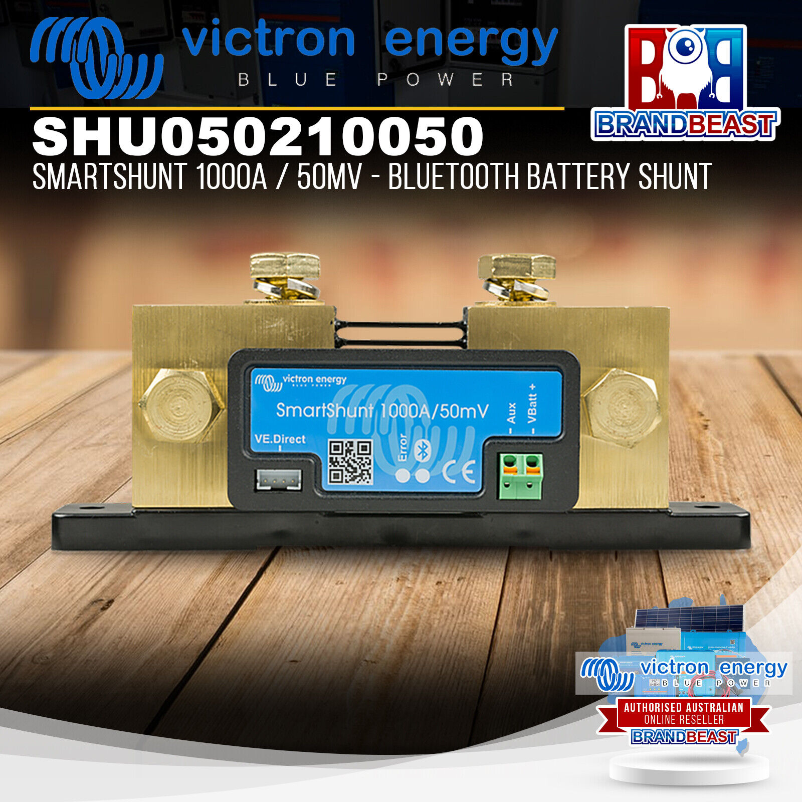 Victron Energy SHU050210050 SmartShunt 1000A / 50mV - Bluetooth Battery  Shunt - BrandBeast