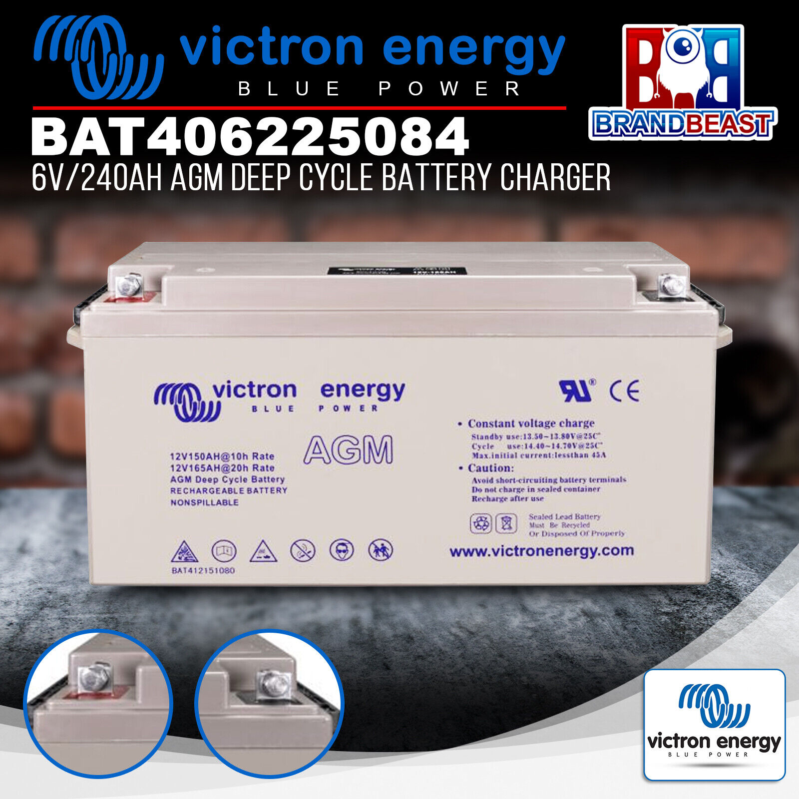 Batterie AGM Super Cycle Victron BAT412123081 AGM 12v 230ah