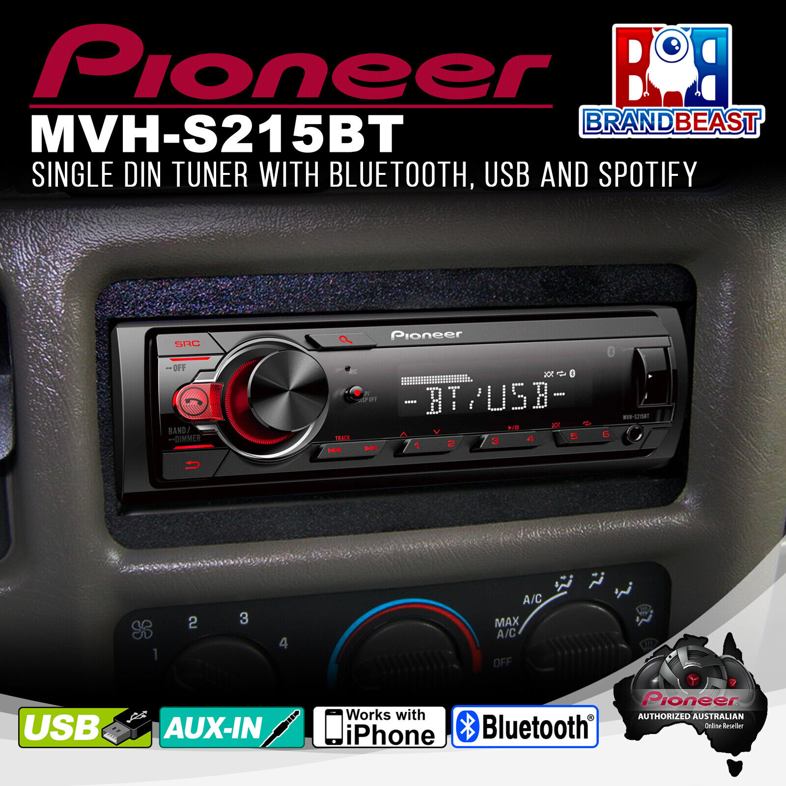 PIONEER STEREO USB BLUETOOTH MVH-S215BT